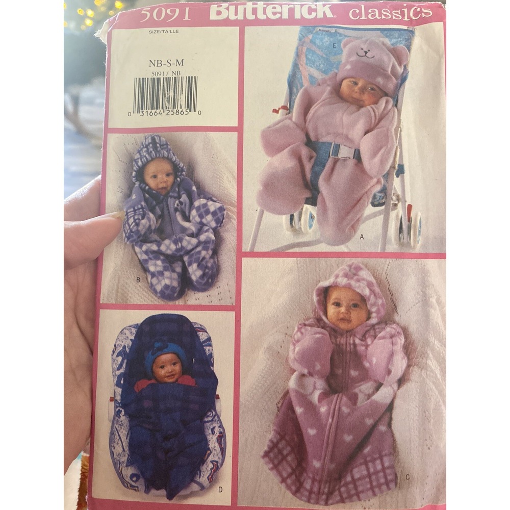 Butterick 5091 Infant Winter Clothes Sewing Pattern Uncut Size NB-S-M
